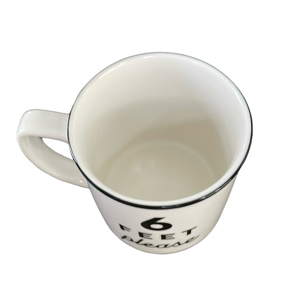 Abbott Collection 6 Feet Please Text Mug, White/Black - Picture 3 of 4